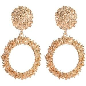 Women's Earrings Fashion Women Geometric Hollow Circle Pendant Dangle Earrings